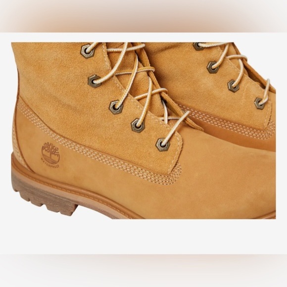 Timberland Teddy Fleece Fold-Down honey wheat suede lace up combat boots size 10 - Picture 4 of 12
